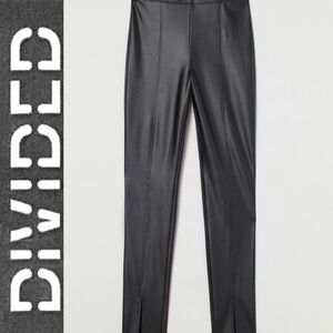 NWOT Divided H&M Split Hem Vegan Leather Pants